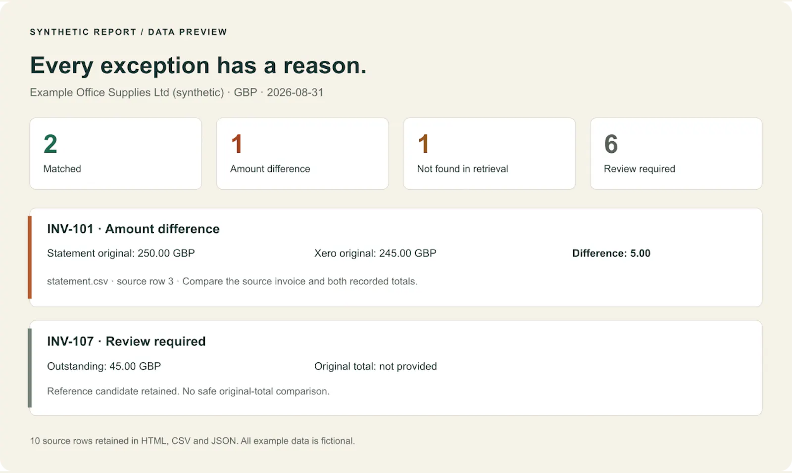 Xero Supplier Statement Checker screenshot 3