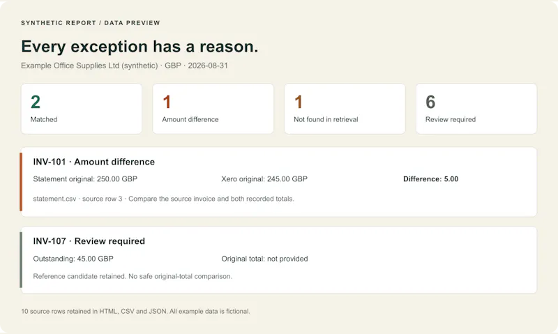 Xero Supplier Statement Checker screenshot 3