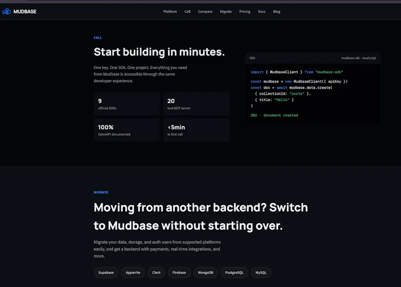 Mudbase BaaS screenshot 2