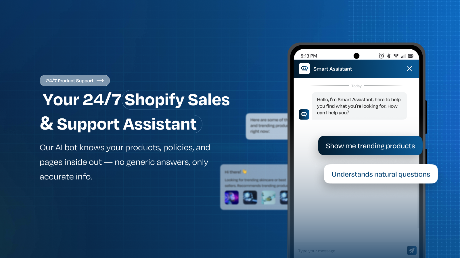 Média Assistant Smart Chatbot AI - Shopify - Agent de support AI qui connaît l'intégralité de votre magasin Shopify 5