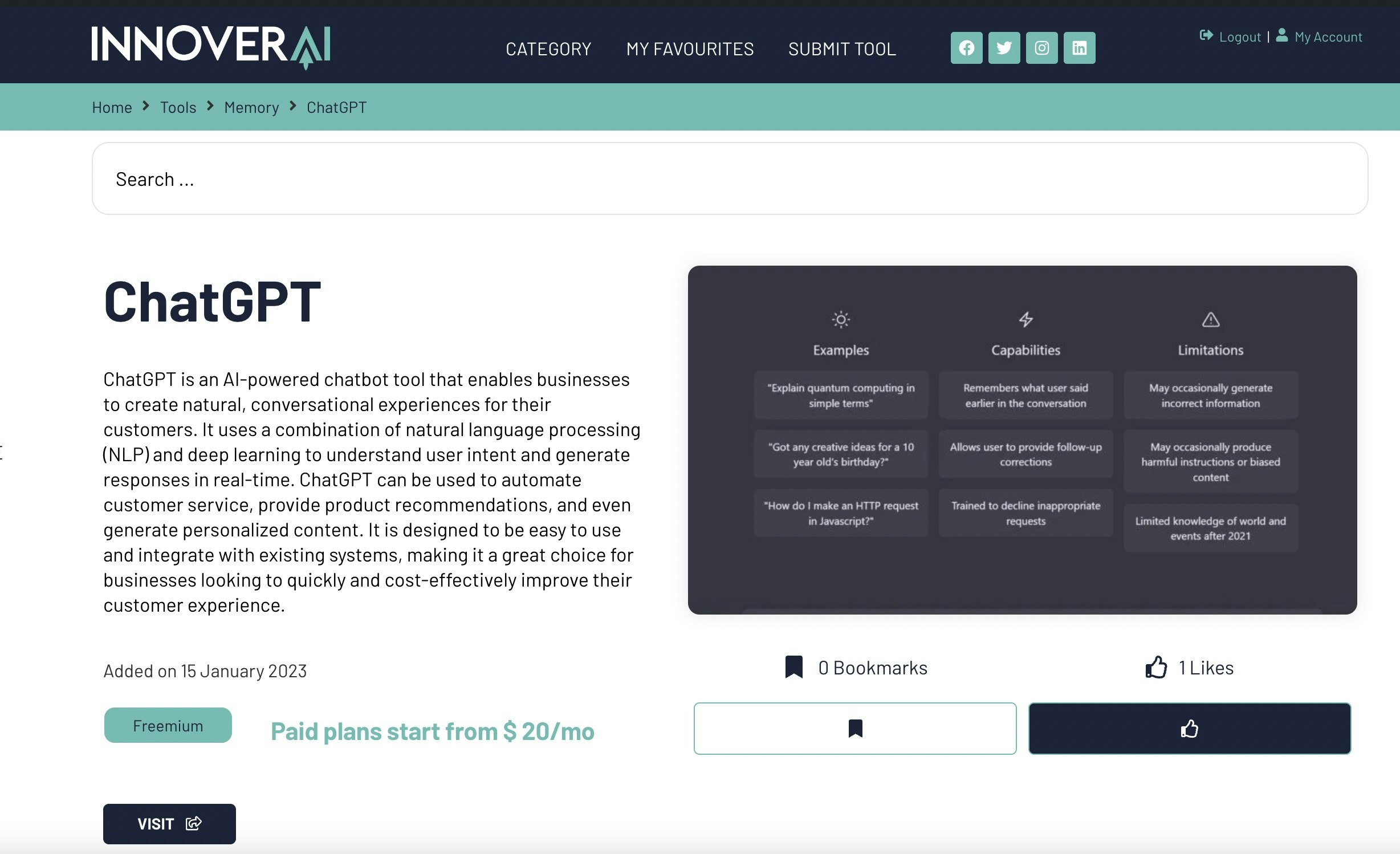 Innoverai.com - 웹에서 가장 큰 AI 도구 데이터베이스 미디어 4