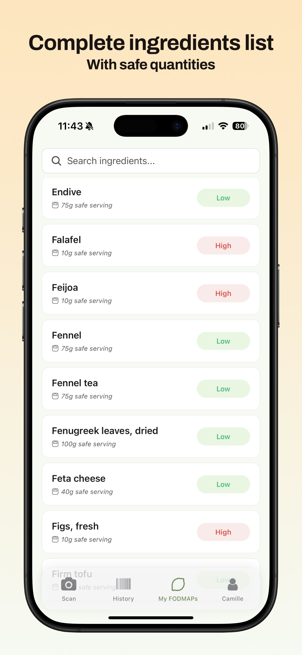 Mídia 4 de Belly Buddy: scanner FODMAP para IBS - Seu intestino merece escolhas mais inteligentes