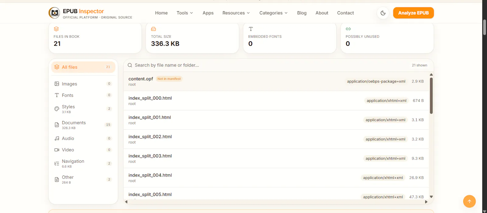 EPUB Inspector screenshot 18