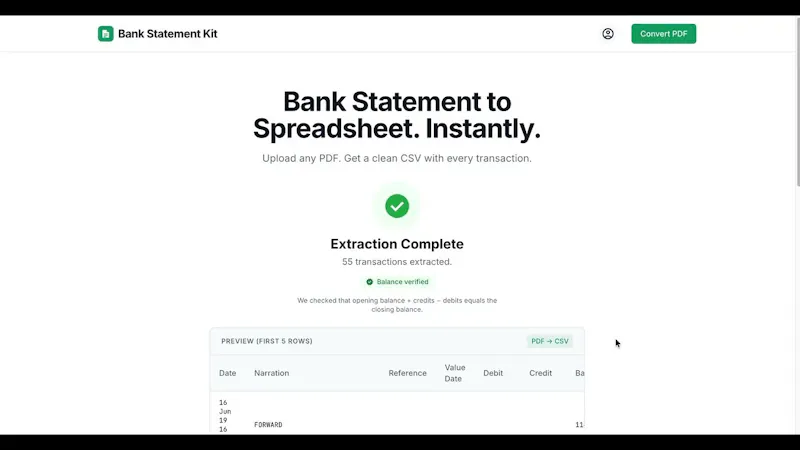 Bank Statement Kit  screenshot 1 (video preview)