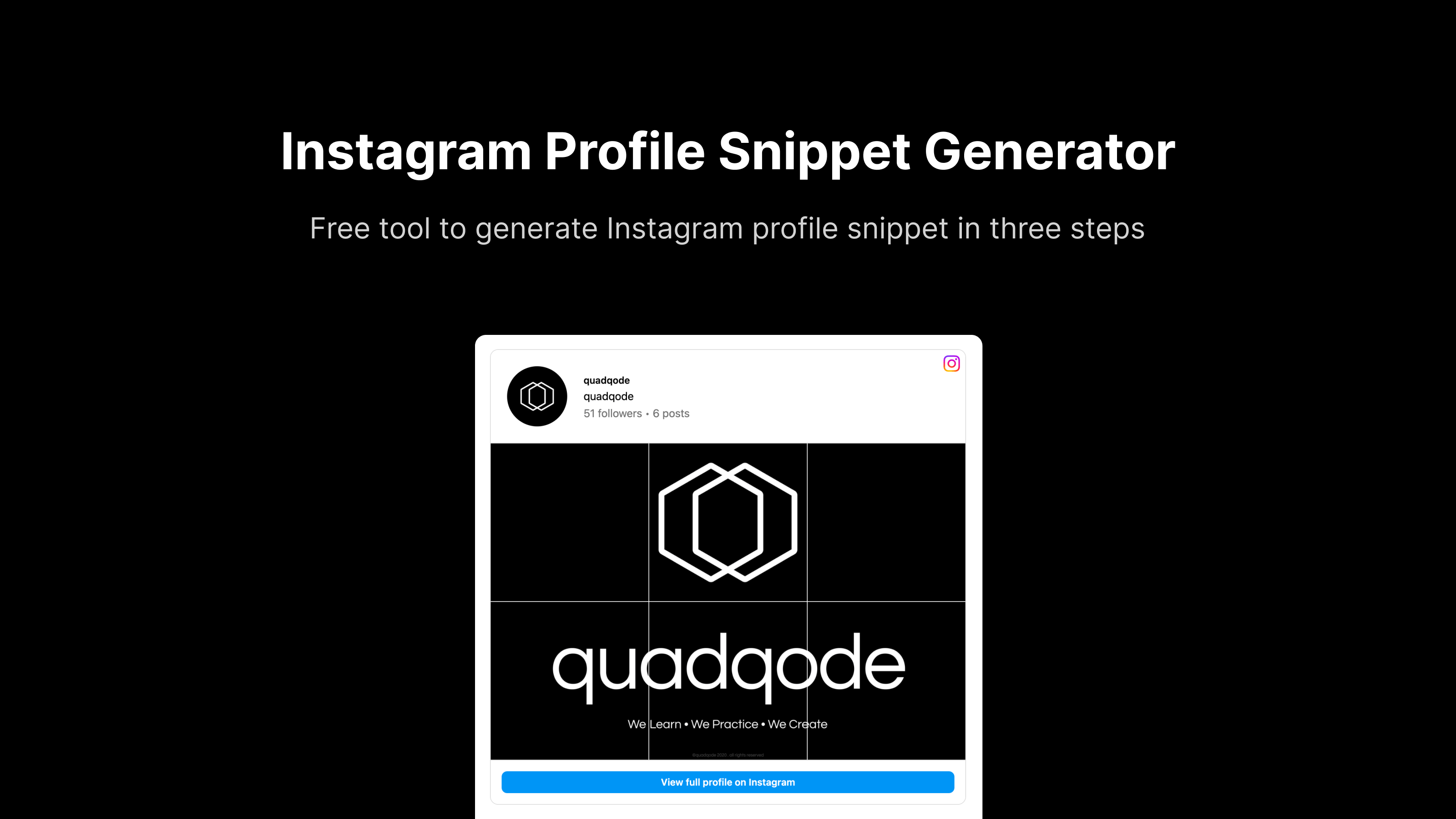 ตัวสร้างตัวอย่างโปรไฟล์ Instagram