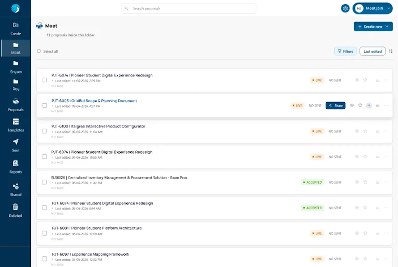 WeekMate Proposals screenshot 2