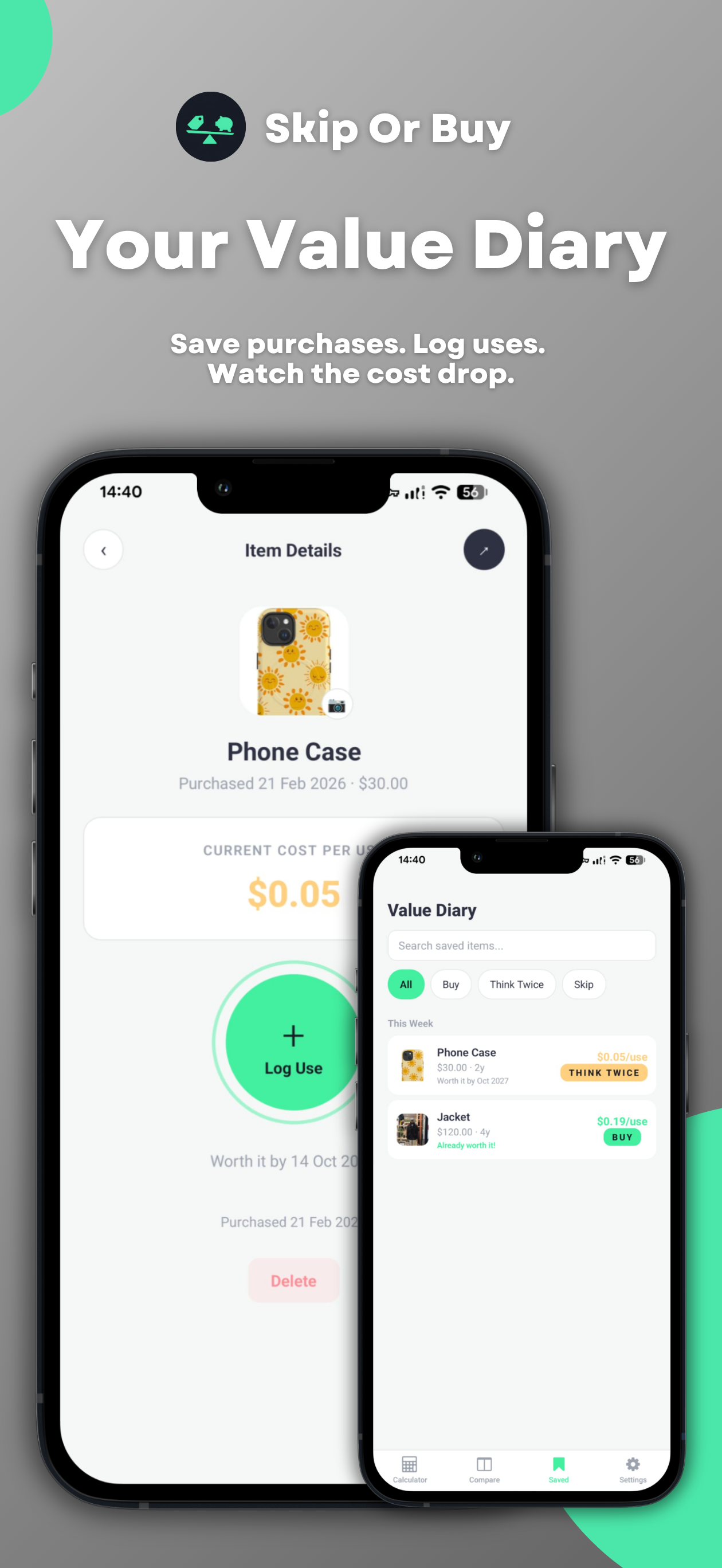 Skip Or Buy: Cost Per Use - Screenshot 5 showing product features and functionality