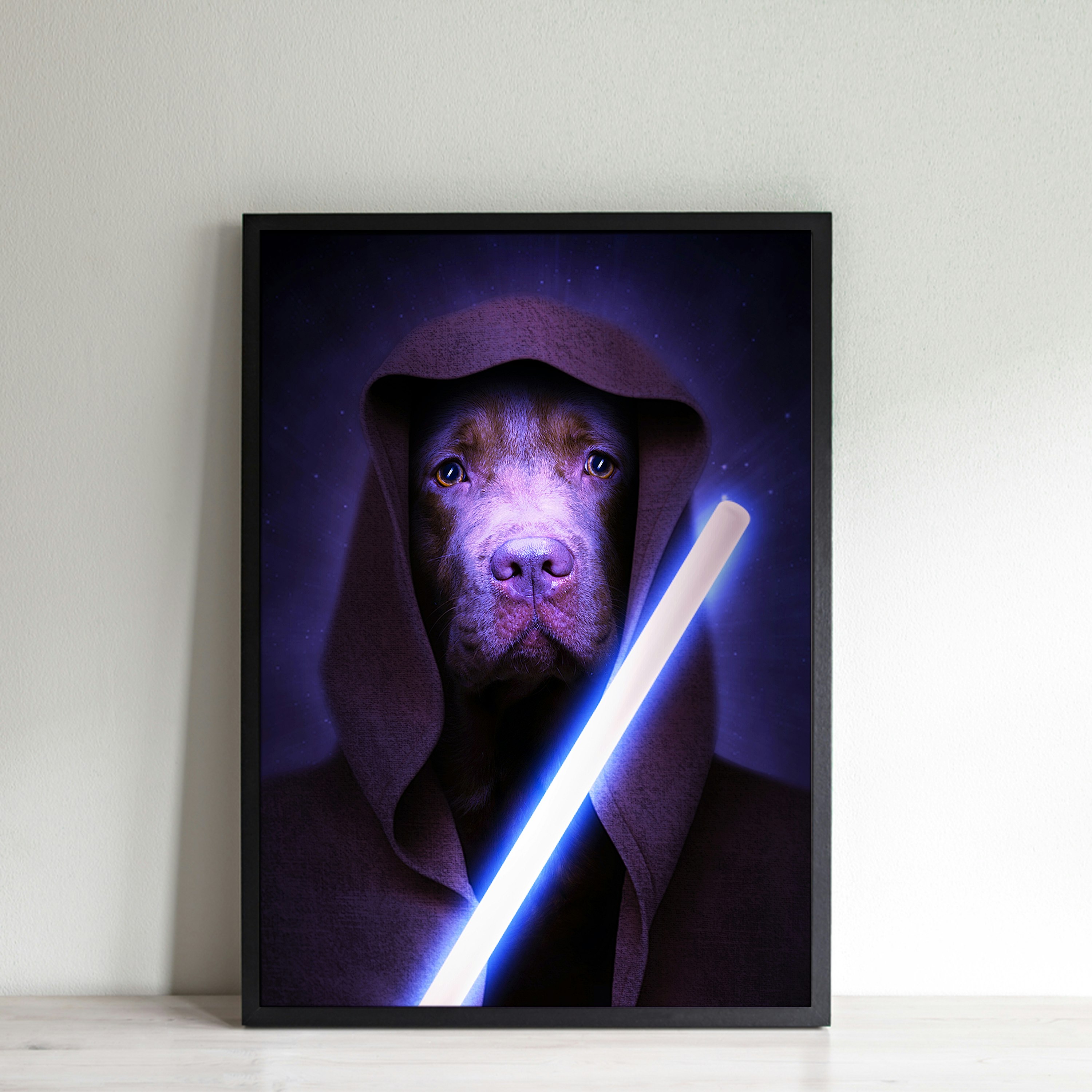 Mídia 1 de Arte do mapa estrela personalizado - Retrato real de animais de estimação