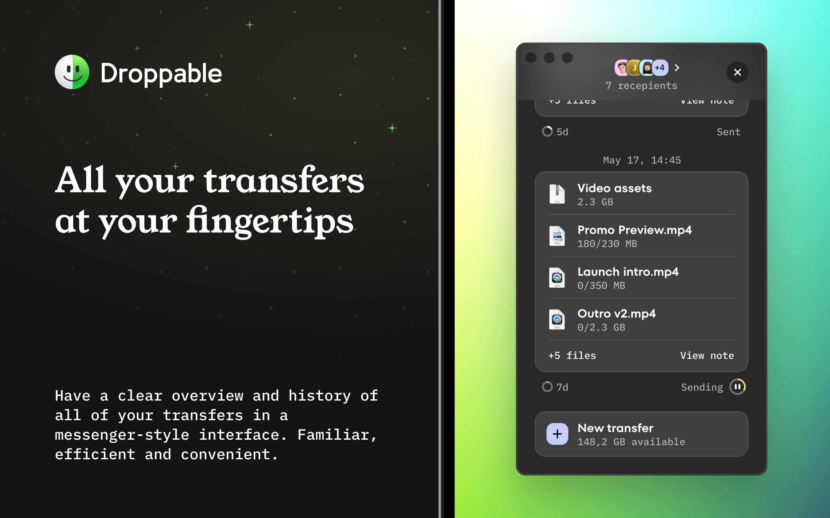 Droppable - Messenger for large files - Send large files from your Mac desktop media 5