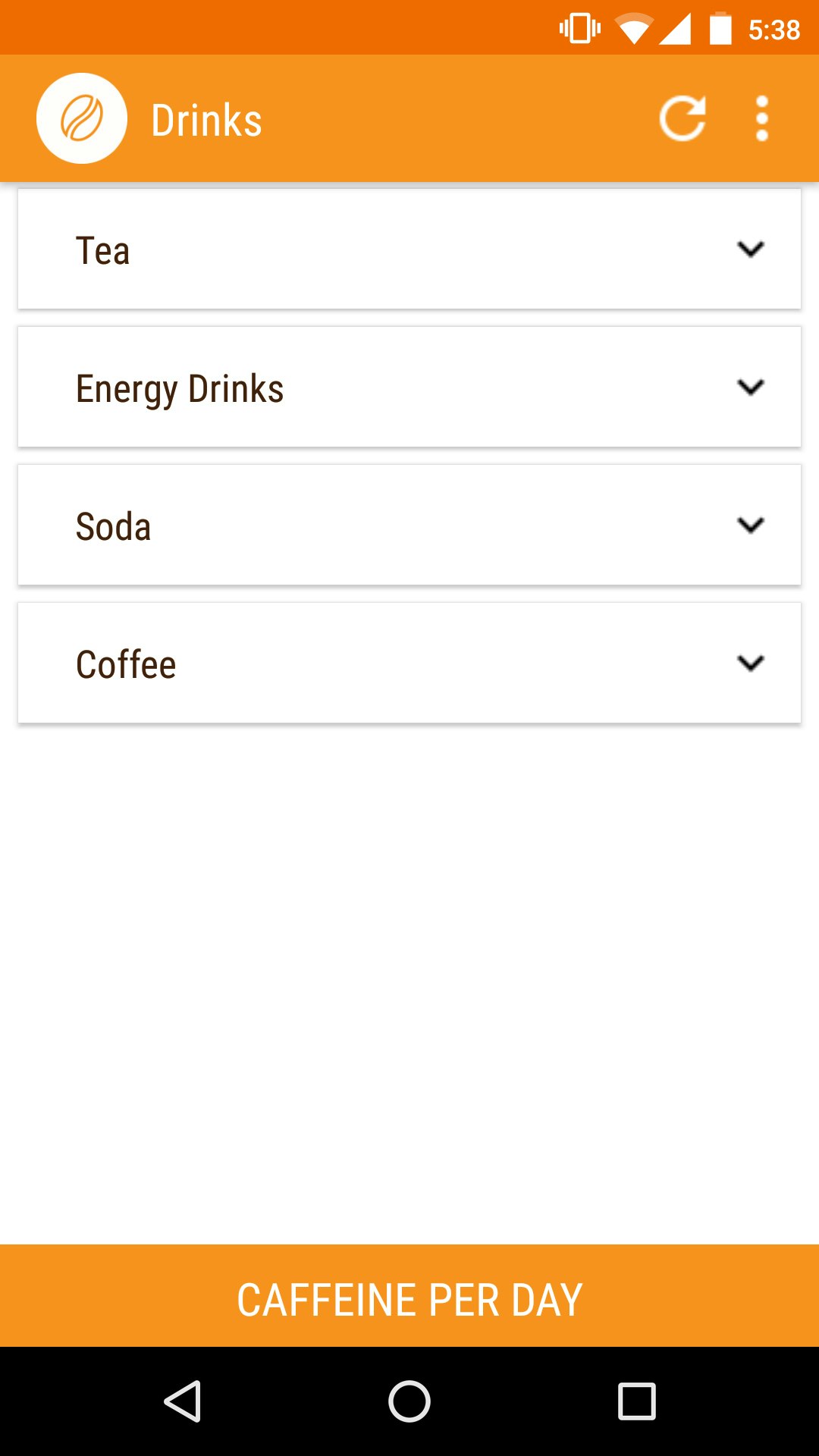 Caffeine per Day - App gallery image