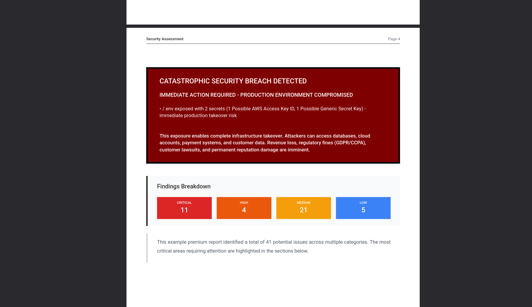 Tyre Kicker Security Scanner - Screenshot 2 showing product features and functionality