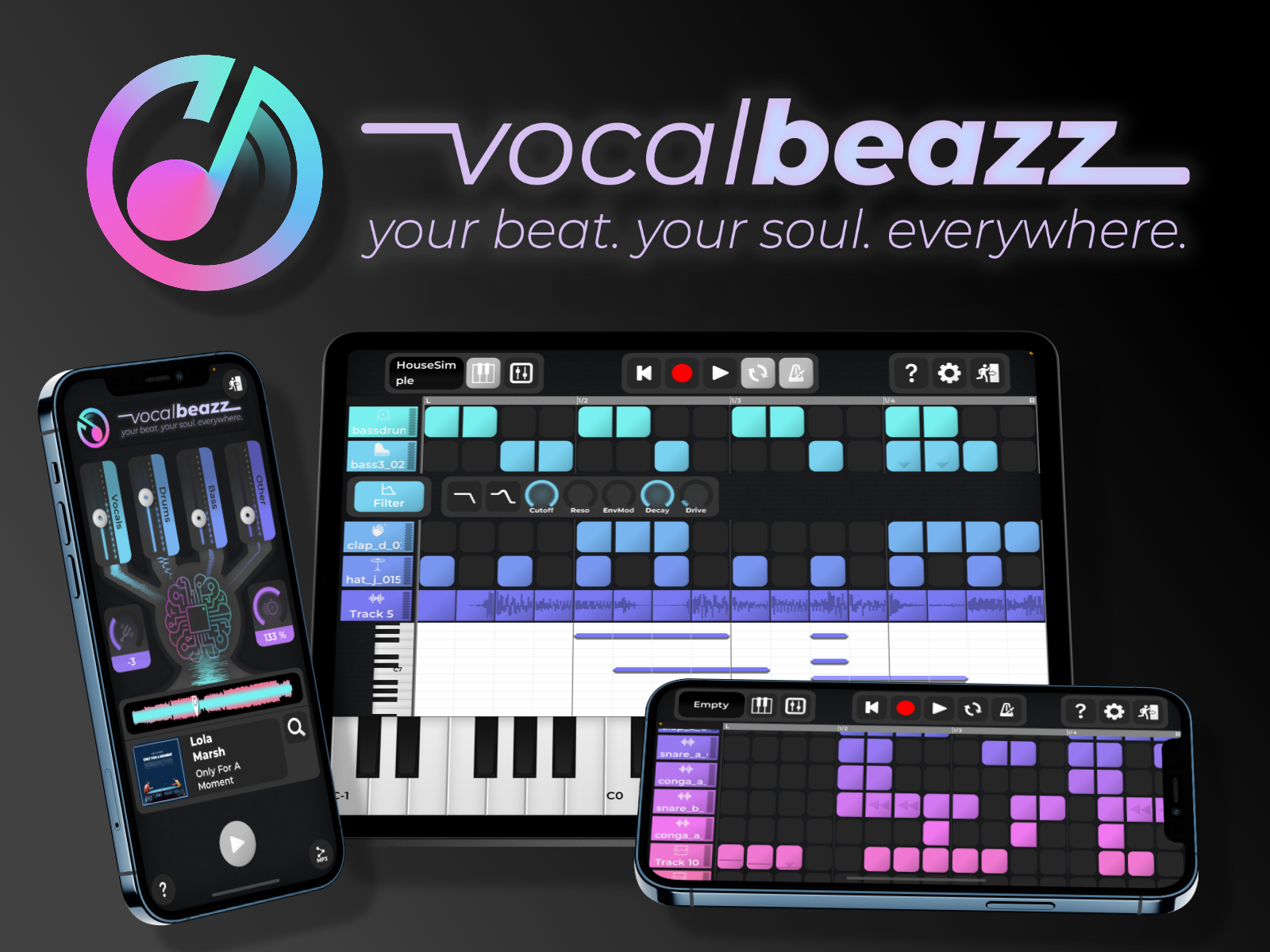 Приложение для создания музыки VocalBeazz IOS media 1