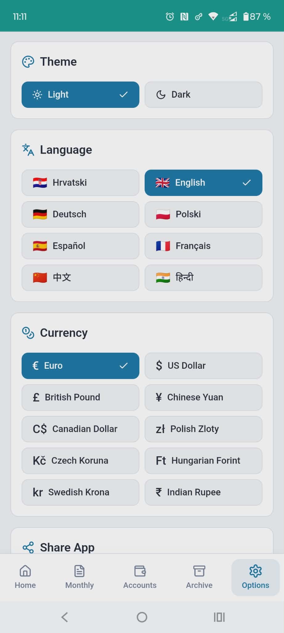 Budget Card - Screenshot 2 showing product features and functionality