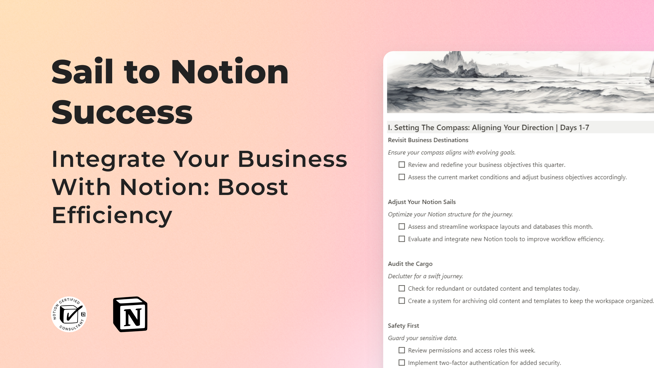 30-daagse Voyage Notion Compass - Navigeer uw bedrijf naar succes met notie media 1