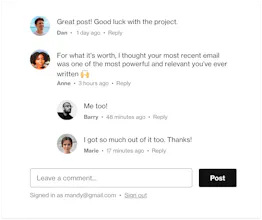 Cove - Native comments for Ghost gallery image