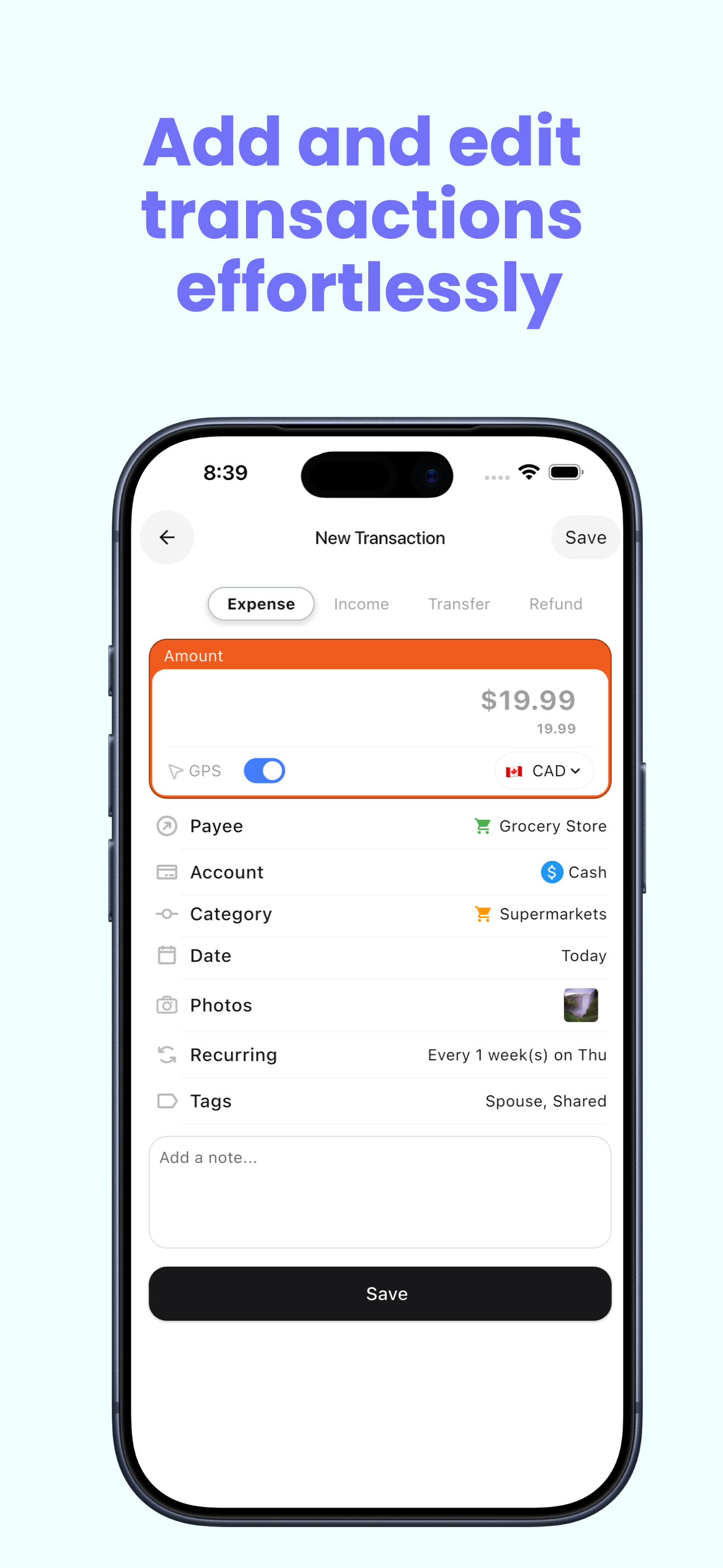 Spendro – Expense Tracker (iOS) - Screenshot 2 preview