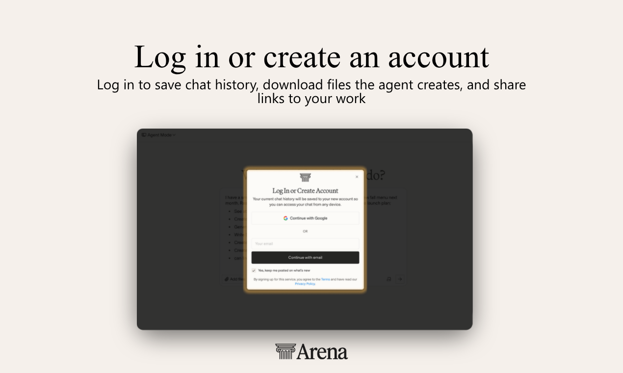 Arena Agent Mode gallery image