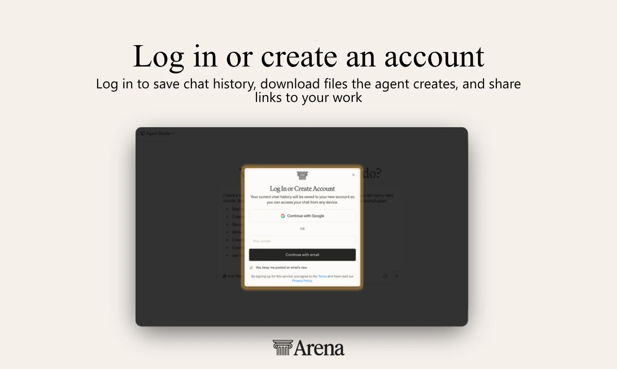 Arena Agent Mode screenshot 2