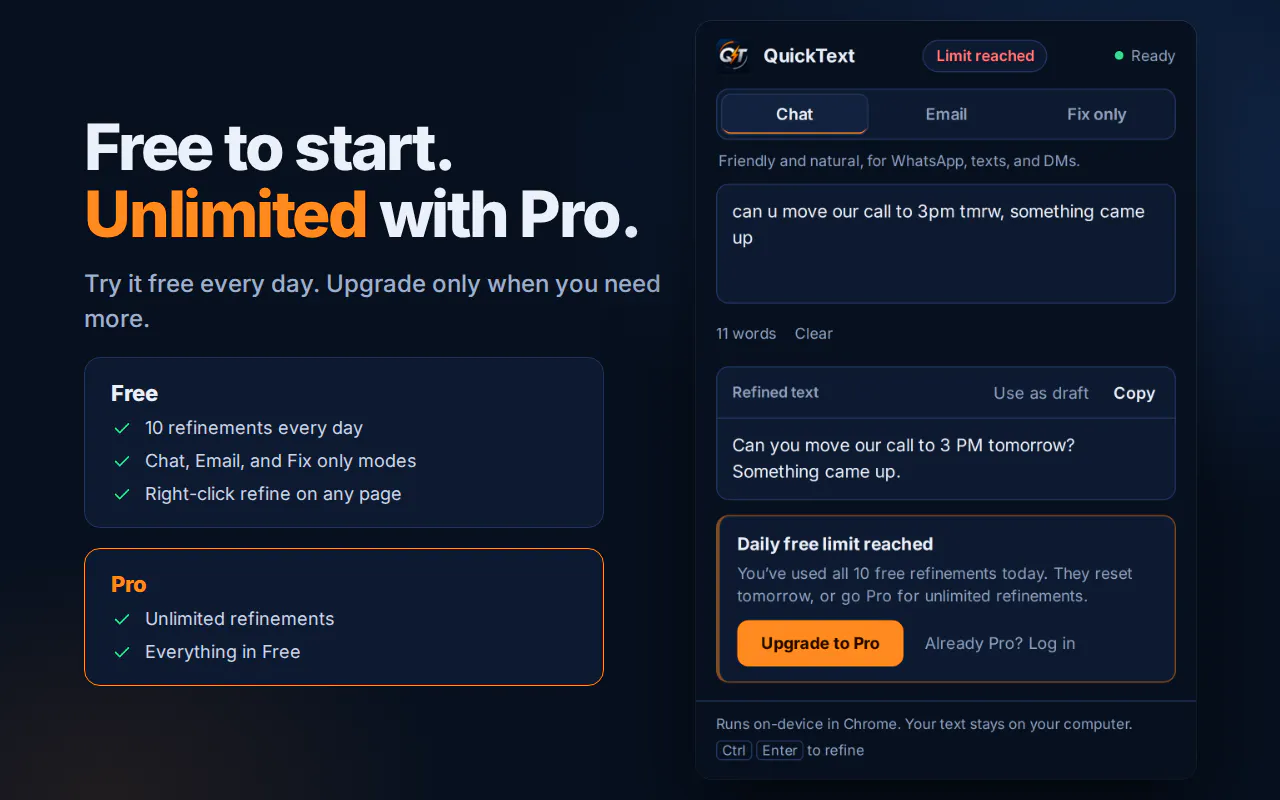 QuickText – AI Text Refiner gallery image