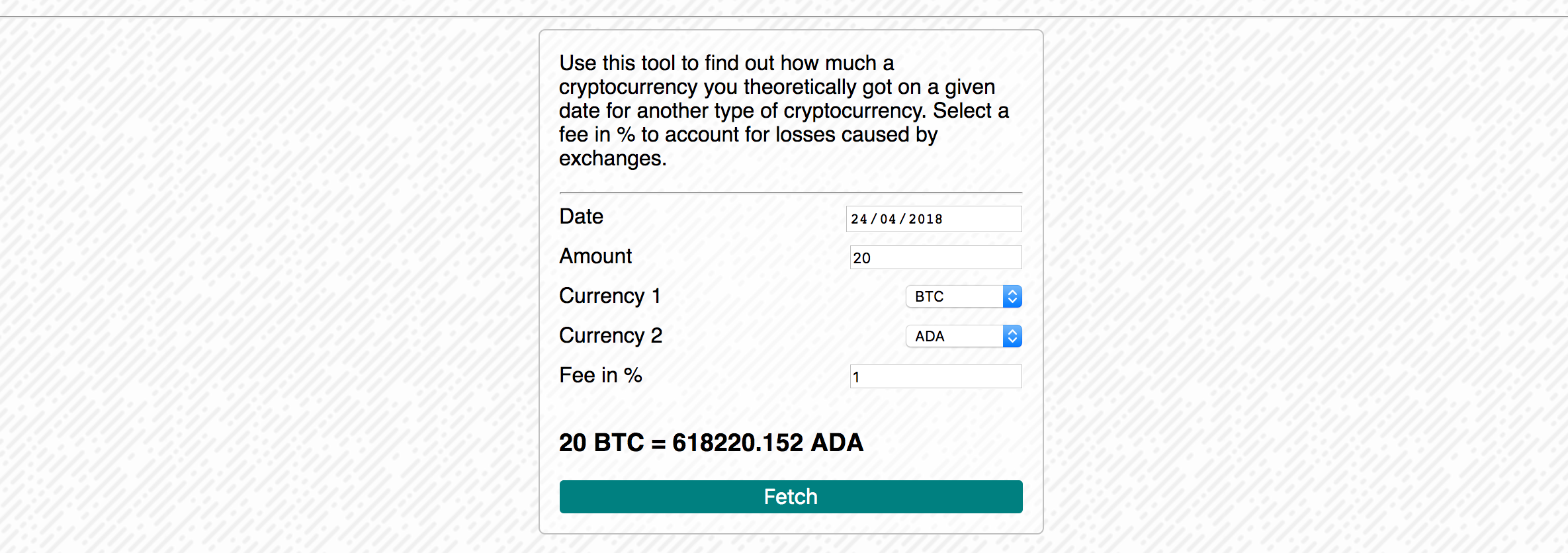 Historical cryptocurrency converter gallery image