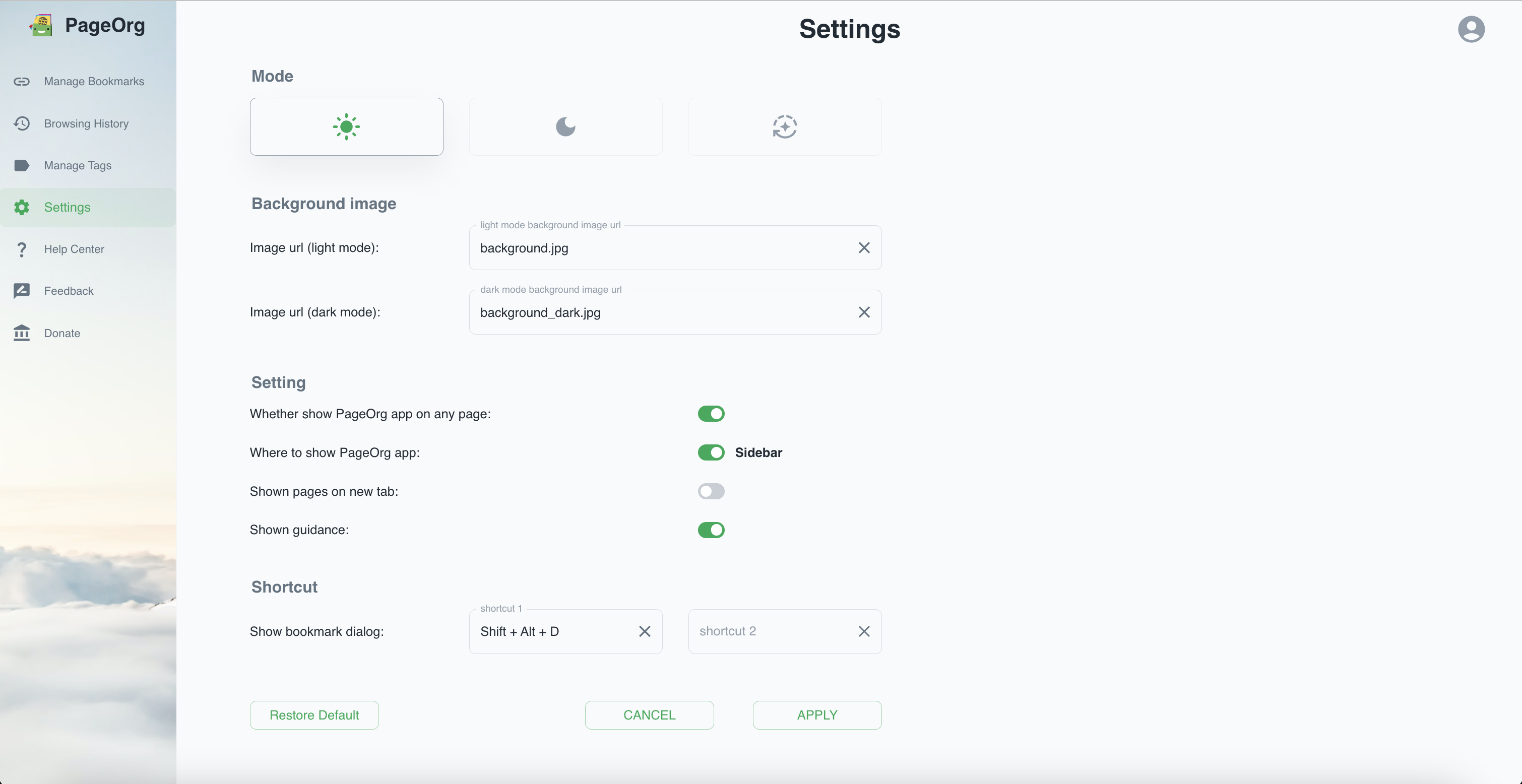 Média Pageorg |Bookmark & ​​ViewHistory Manager 8