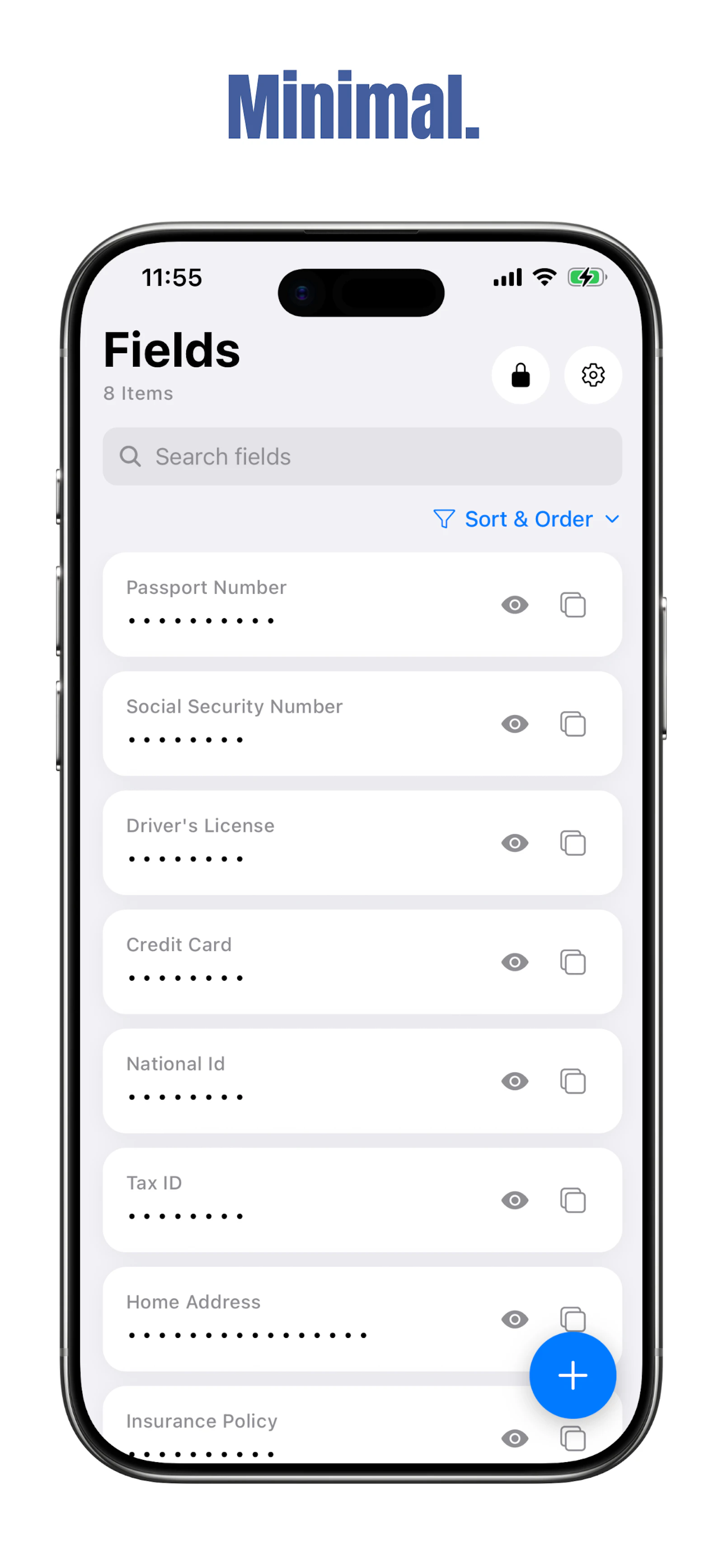 Fields — Personal Info Vault Launch screenshot 2