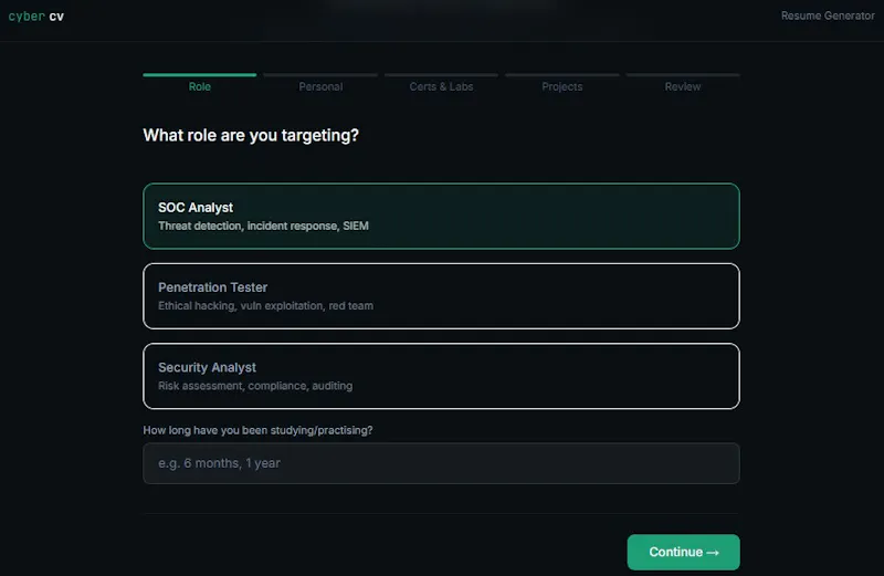 CyberCV screenshot 3
