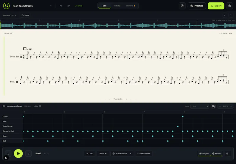DrumToScore screenshot 2