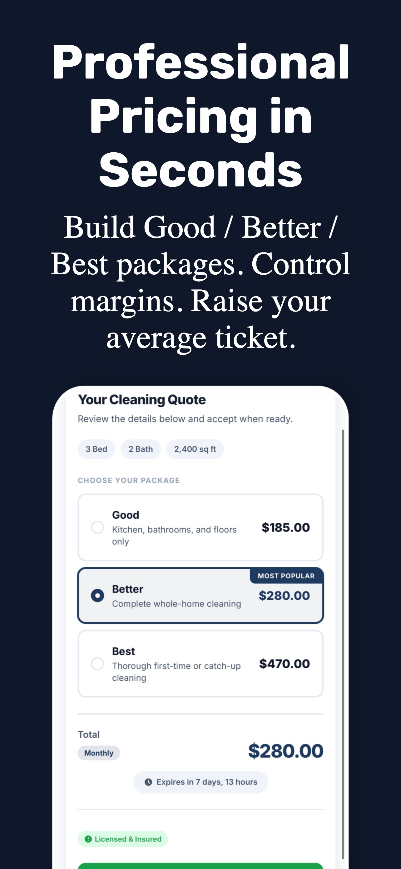 QuotePro Launch - Screenshot 4 showing product features and functionality