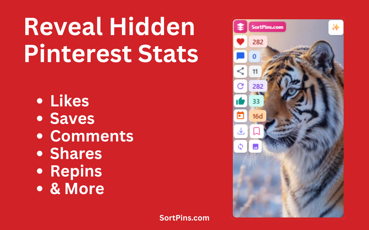 SortPins – Reveal Hidden Pinterest Stats gallery image