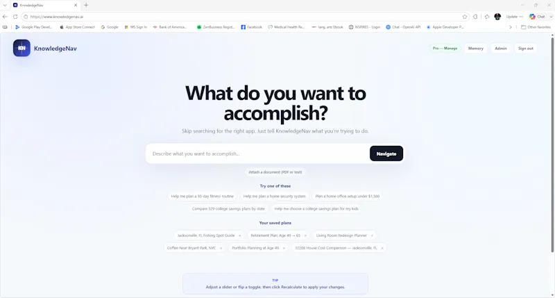 KnowledgeNav screenshot 1