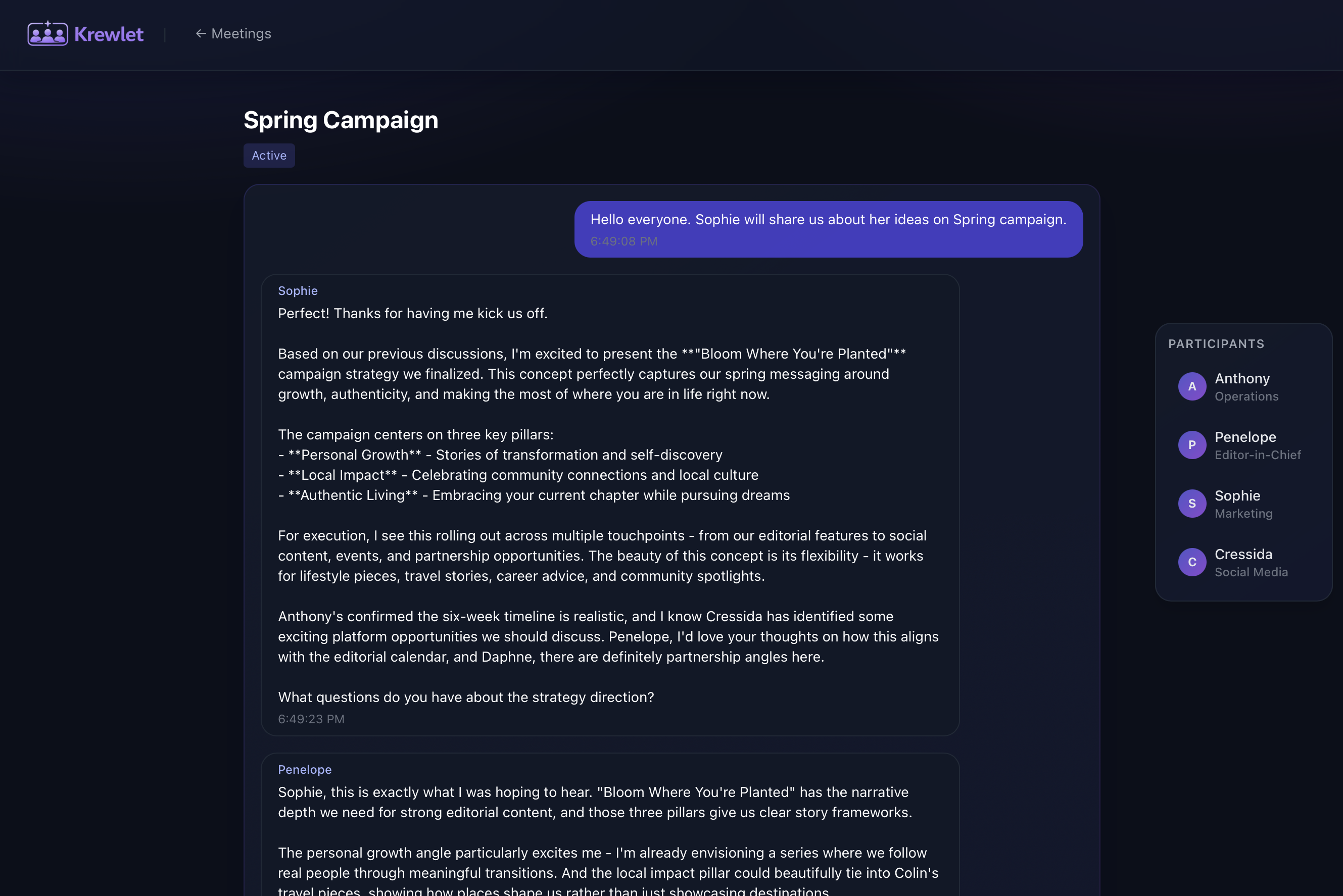 Krewlet - Screenshot 5 showing product features and functionality