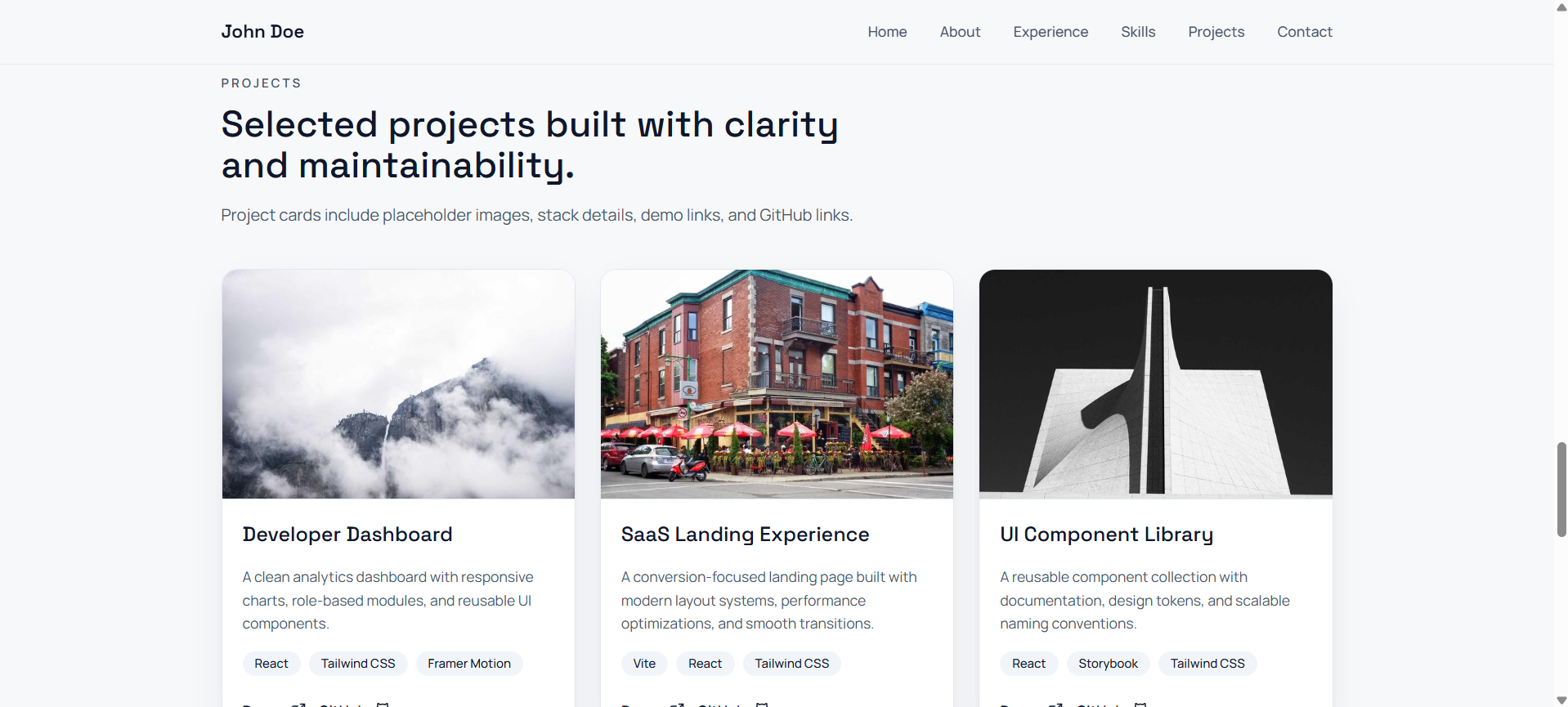 Minimal Developer Portfolio Template gallery image