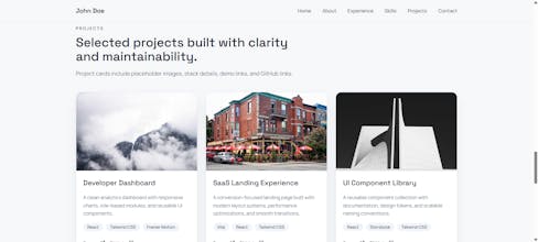 Minimal Developer Portfolio Template gallery image