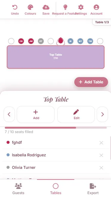 Wedding Table Planner - Seating Planner gallery image