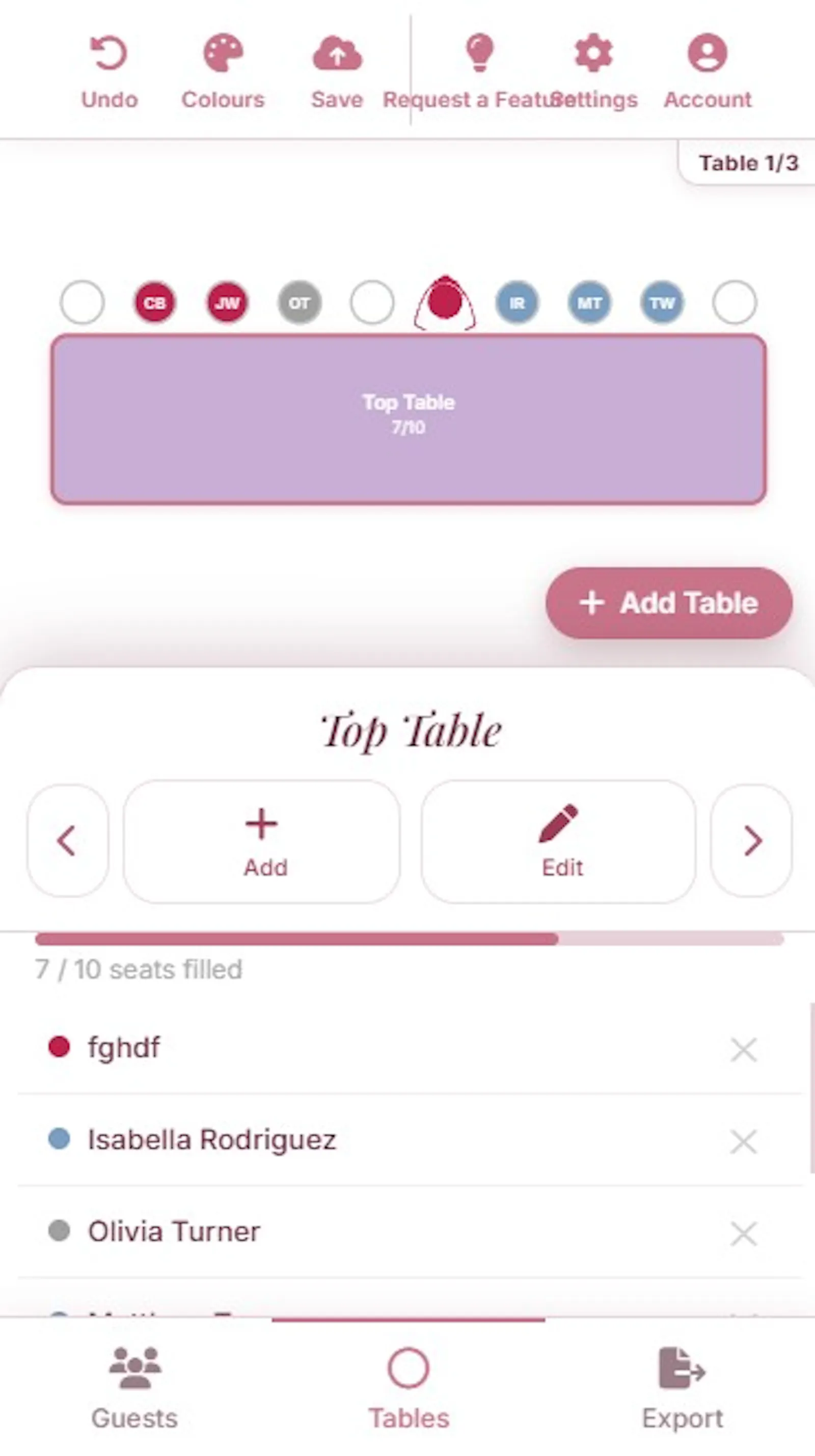 Wedding Table Planner - Seating Planner screenshot 8