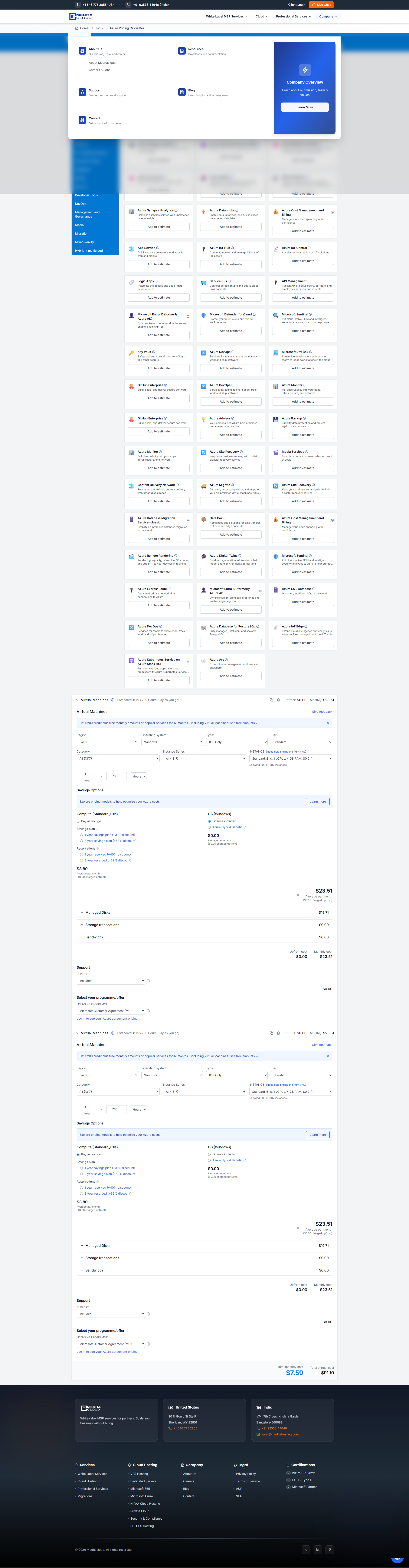 Azure Pricing Calculator by Medha Cloud - Screenshot 2 showing product features and functionality