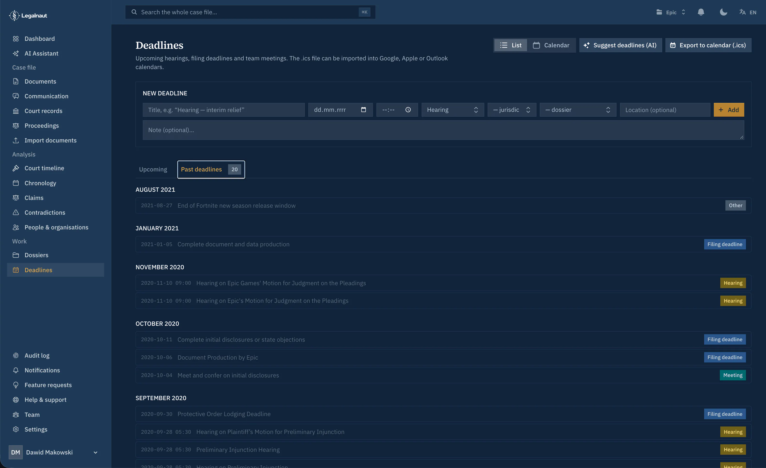Legalnaut: AI Litigation & Case Analysis gallery image