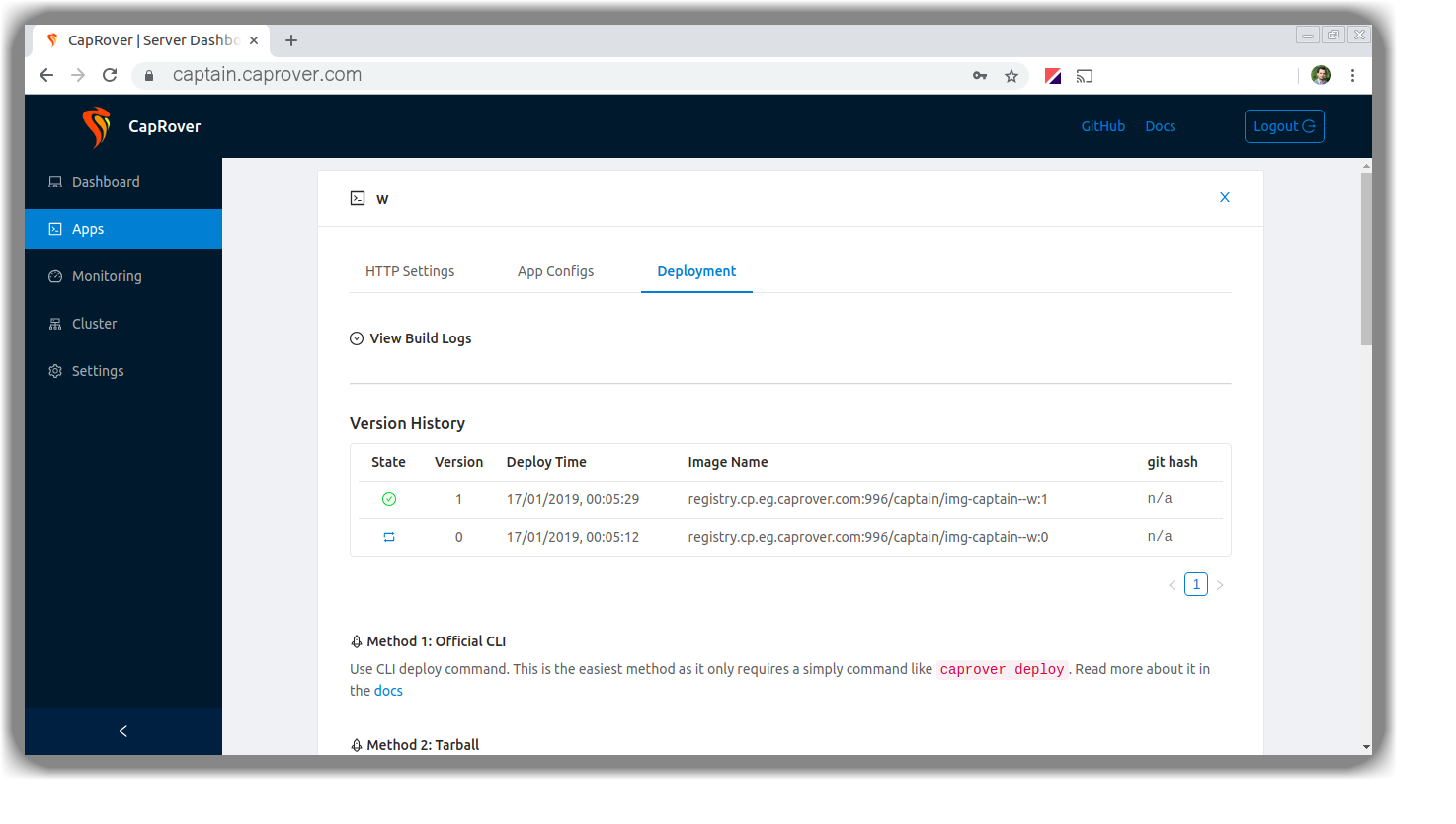 CapRover gallery image