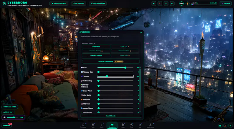 Cyberpunk focus timer with Pomodoro screenshot 4