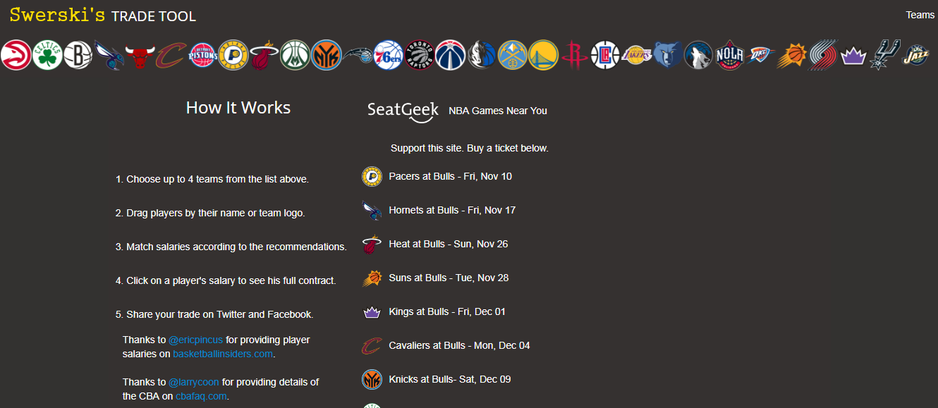 Swerski's NBA Trade Tool gallery image