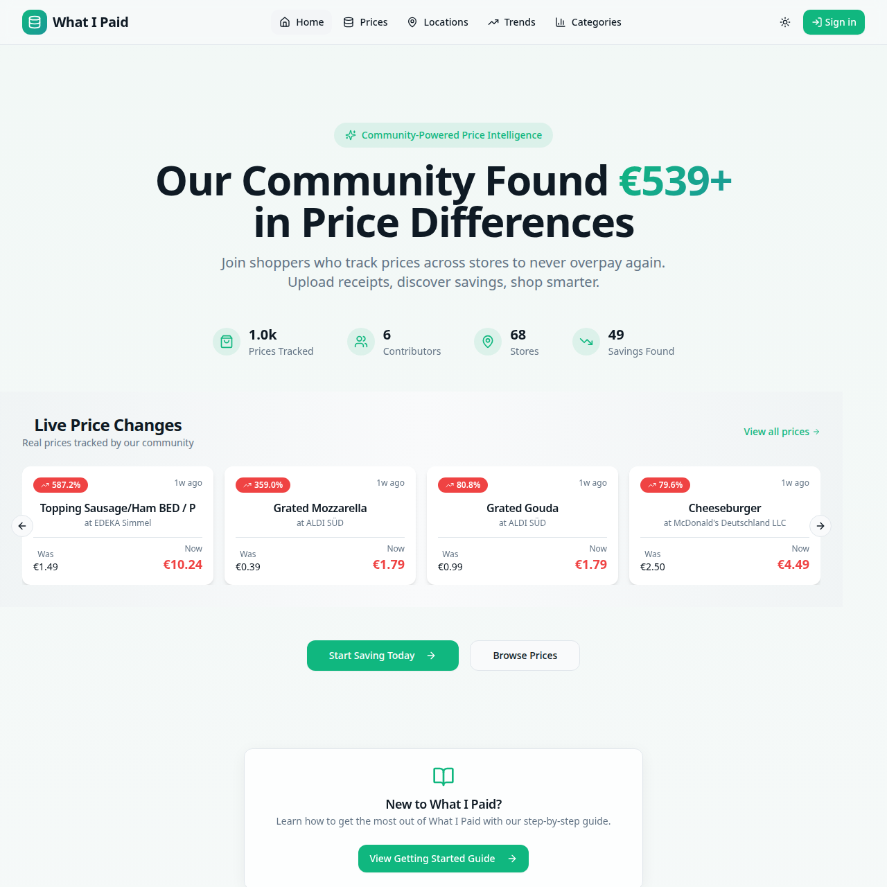What I Paid - Main product screenshot demonstrating key features and user interface