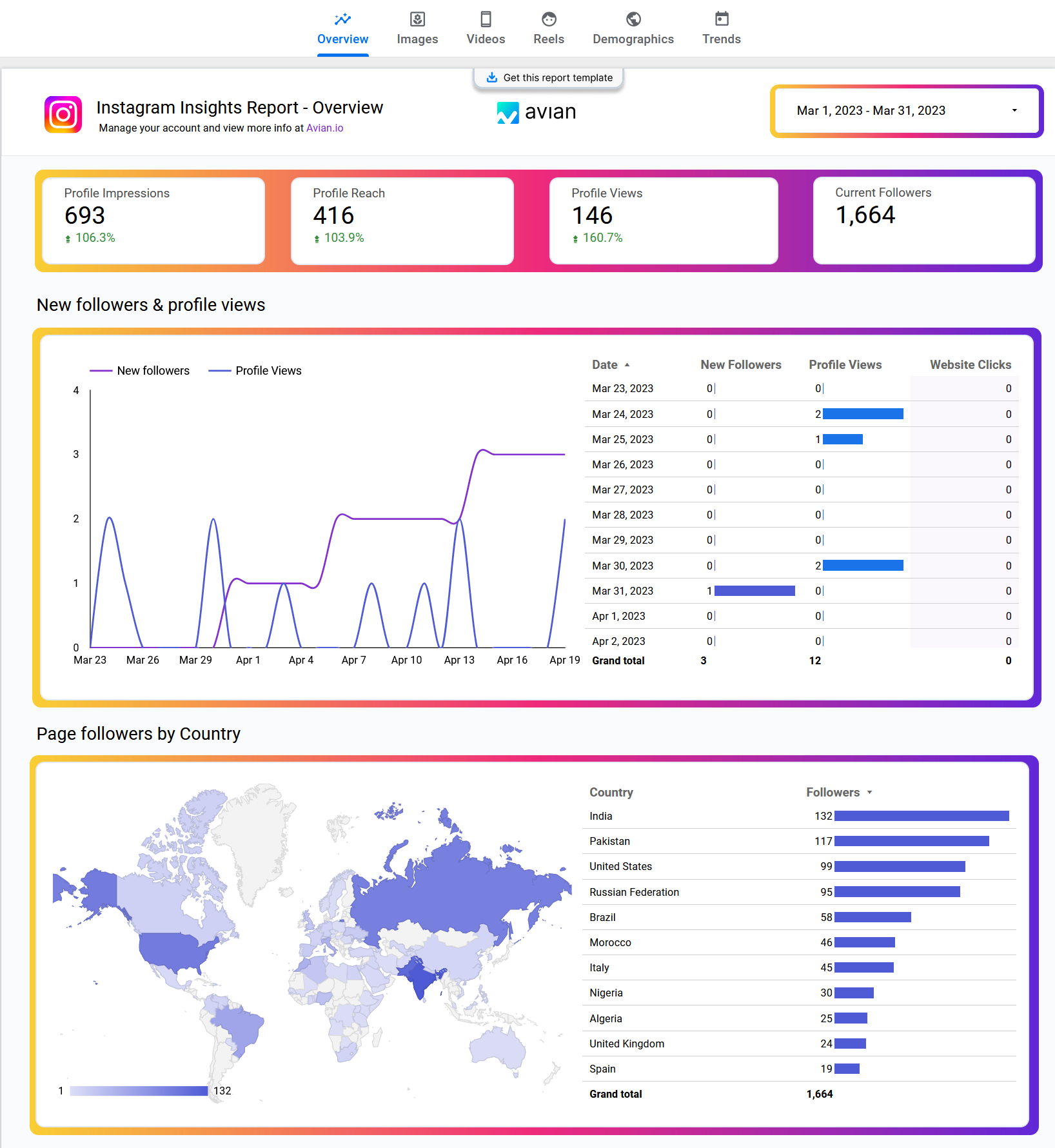 Modèles de rapport marketing par Avian.io media 3