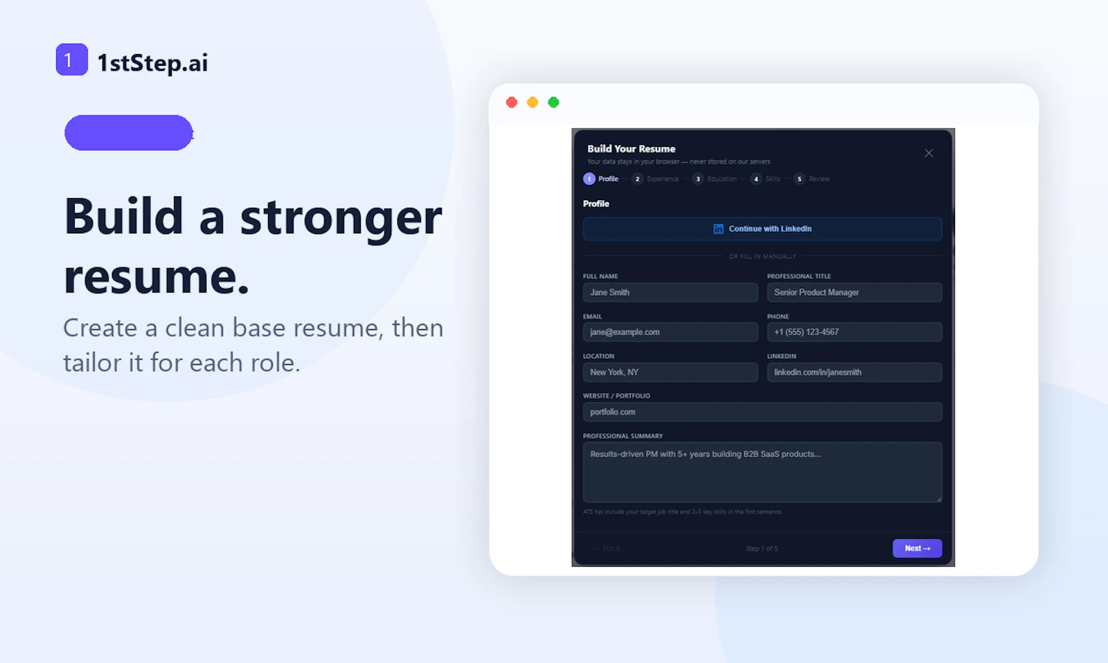 app.1stStep.ai screenshot 8