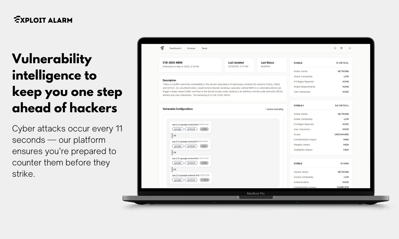 startuptile Exploit Alarm-Vulnerability intelligence for real-time threat analysis