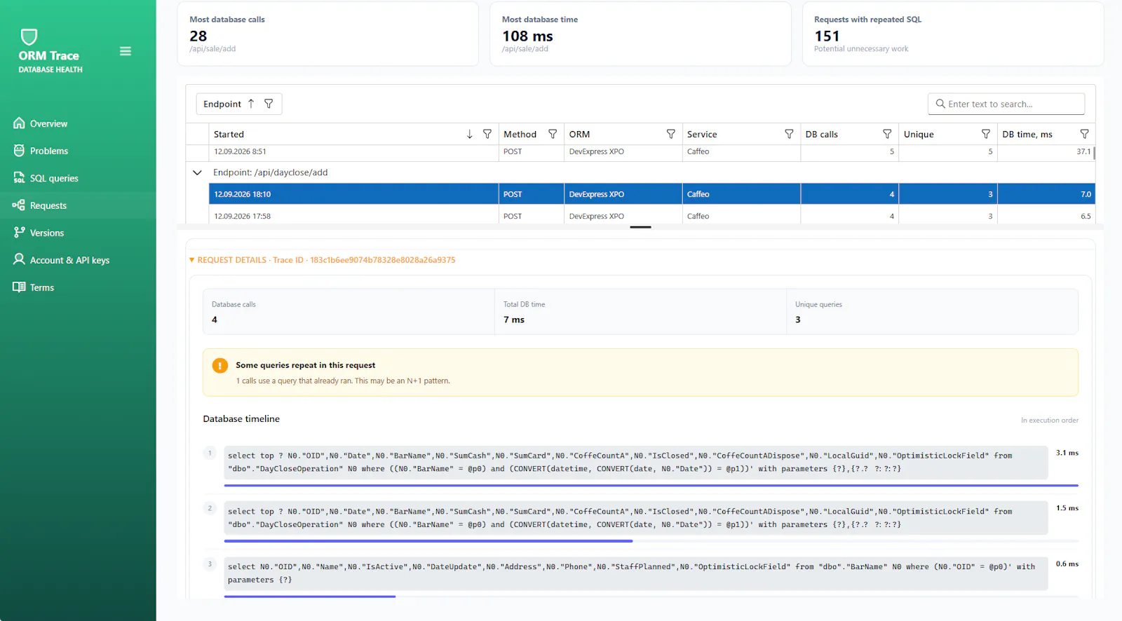 ORM Trace screenshot 5