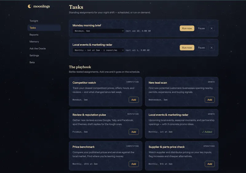 Moonlings - A tiny overnight AI crew screenshot 7