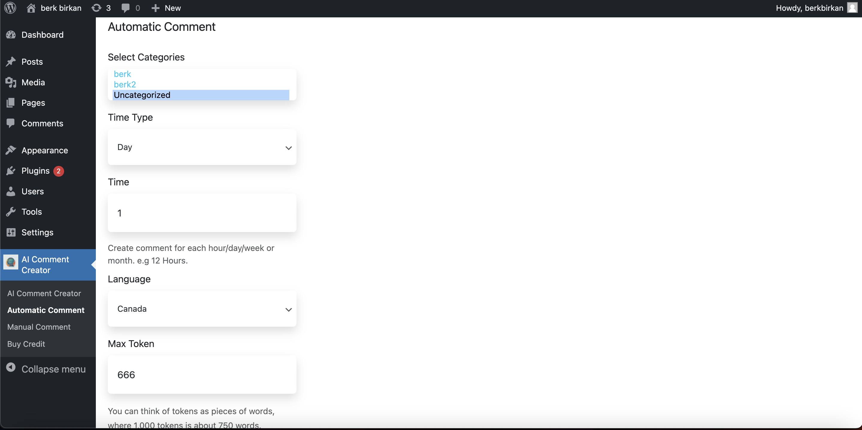 AI Comment Creator for Wordpress gallery image