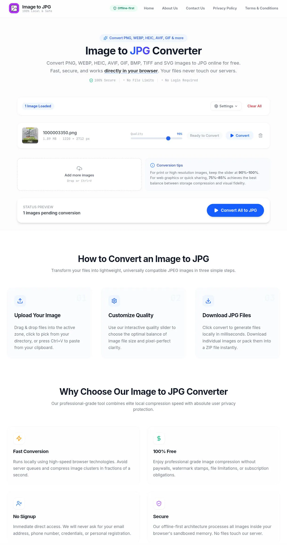 Image to JPG Converter screenshot