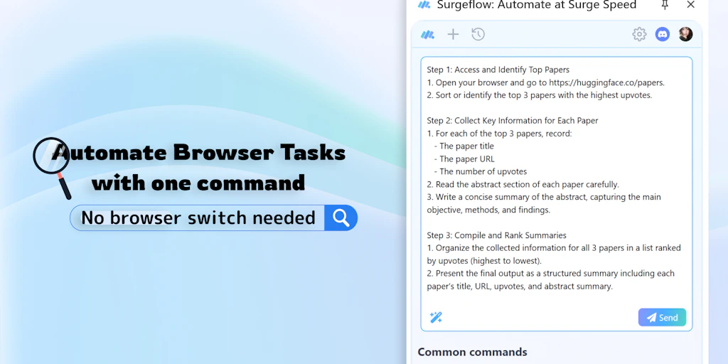 Surgeflow:用單一指令自動化您的瀏覽器任務